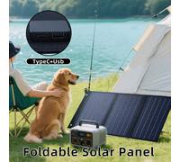 3 volets Type-C + Panneau solaire pliable USB, Kit de panneau solaire portable pour éclairage domestique, camping 30*20*5cmPolyamide
