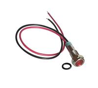 3 voyants LED 220 V 6 mm, lampe témoin métallique avec câble rouge