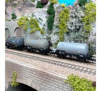 3 wagons citerne Uahs, 2 essieux, DR Ep IV - ROCO 77021 - HO 1/87