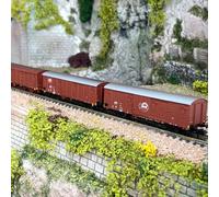 3 wagons couverts Gbqss-z 1742 DR, Ep IV - MINITRIX 18902 - N 1/160-