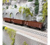 3 wagons tombereaux type EI-u (Omu), 2 essieux, DR, Ep. IV - ROCO 6600146 - HO 1