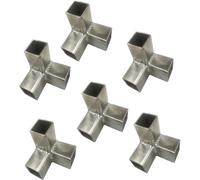 3 Way Corner Joints for 1.5 Inch Square Tube, 4 6 8 12 Pcs 3 Way Stainless Steel Corner Connector Tee Pipe Fittings, Square Tube Fittings-2 Way Connector, L Shape(Silver-6pcs,Structural corner)