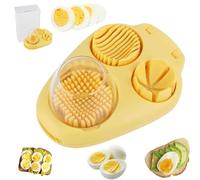 3 Way Egg Slicer for Hard Boiled Eggs, Egg Slicer for Hard Boiled Eggs Heavy Duty, Easy Clean Kitchen Tool for Salads Meal Prep (Yellow,1PC)