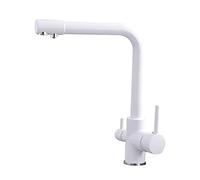 3 Way Faucet Brass Hot and Cold Direct Drinking Water Multi-Function Rotating Kitchen Sink Faucet-White