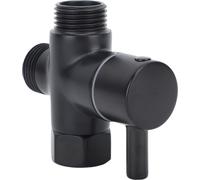 3 Way G1/2 Shower Diverter Valve Copper Shower Arm Diverter Valve for Hand Held Showerhead Black (Valve d'inversion de douche G1/2 en cuivre pour pomme de douche à main)