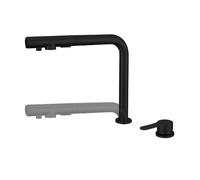 3 Way Kitchen Faucet Pull Out Kitchen Faucets Mixer 2 Hole 3 in 1 Stainless Steel Kitchen Faucet 3 Way-Black
