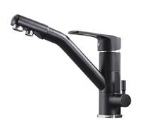 3 Way Kitchen Faucet Rotating Hot and Cold Direct Drinking Water Brass Multi-Function Faucet-Black