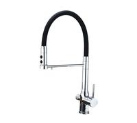 3-Way Kitchen Faucet, Sink Mixer, Chrome Plated Brass, Swivel, Single Hole, Chrome Plated