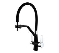 3-Way Kitchen Water Purifier Faucet, Brass, 360° Swivel, White(Black)