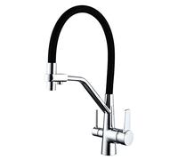 3-Way Kitchen Water Purifier Faucet, Brass, 360° Swivel, White(Chrome Plated)