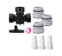 3 Way Pool Diverter Valve 1-1/2'' ABS Hose Adapter(BLACK)