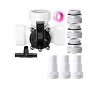 3 Way Pool Diverter Valve 1-1/2'' ABS Hose Adapter(WHITE)