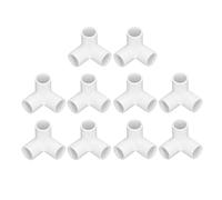 3 Way PVC Pipe Fittings 20mm | 10PCS 90 Degree Right Angle Tee Connectors | Furniture/Greenhouse/Tent Frame Corner Joints | Sturdy Plastic Water Pipe Fittings (White)