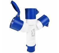 3-Way Splitter SuperTOOL 16 A 220 V IP44 3 voies 3 broches Industrial Site Plug & Wall Socket Waterproof IP44 Plug Connector Socket 2P+Earth Male/Female