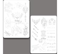 3 White Miniature Tattoo Practice Skins ¿ Minimalist Double-Sided Tattoo Practice Mat With 30 Tattoo Templates ¿ Fake Tattoo Skin (3pcs)
