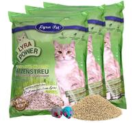 3 x 10 litres de litière agglomérante pour chats Lyra Pet® Lyra Power Grass Fiber + 2 souris