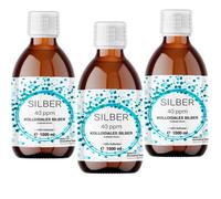 3 x 1000 ml d'argent colloïdal (40 ppm) - Eau d'argent - Eau ultra pure - 100 % colloïdal