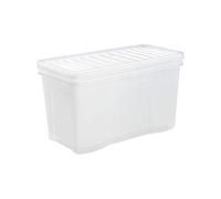 3 x 110L Stackable Plastic Storage Boxes with Lids | Ideal for Home, Office, Toys & More | Extra Large Boxes | Made in UK - Clear