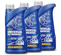 3 x 1L MANNOL getriebeoel 80 W universel 4 90/GL schaltgetriebeöl