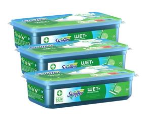 3 X 20 Paquet Swiffer WET Lingettes Pour Sol Anti-Bactérien Au Parfum De Citron