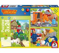 3 x 24 pièces Schmidt Spiele Kinder Puzzle Benjamin Blümchen In Aktion 56207