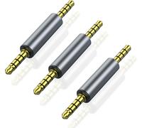 3 X 3.5mm Audio Adapter,3.5mm Trrs Stereo Jack Adapter 1/8"" 3.5mm Stereo Plug Male Coupler Gold Plated Connectors