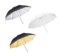 3 x 33 pouces Kit Professionnel avec Parapluie tirer à travers Diffuseur / Portrait Reflective / Reflector Softbox - Blanc / Argent Noir / Or Noir
