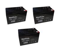 3 x 36 V 12 V 12 Ah batterie rechargeable au plomb VRLA Faston F2 6,35 mm pour alarmes antivol, systèmes de sécurité, batteries de rechange pour UPS USV, Solar, Solarpanel