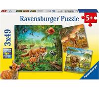 Puzzle Animaux du monde - Ravensburger - 3 x 49 pièces - Pour enfants dès 5 ans