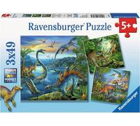 3 x 49 pièces Ravensburger Kinder Puzzle Fascination Dinosaur 09317
