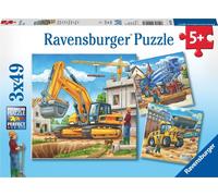 Ravensburger - Puzzle Chantier - Puzzle Enfant dès 5 Ans - 3x49 pièces - Véhicules de Chantier - 09226
