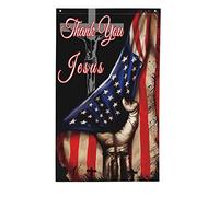3 x 5 Merci Jésus Drapeau Dieu bénisse l'Amérique Jésus Drapeau Une nation sous Dieu