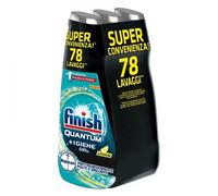 3 X 560ML Finish Quantum Limone +Igiene Gel Detersivo per Lavastoviglie Liquido con Potere di Napisan