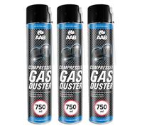 3 x AABCOOLING Bombe a Air Comprimé 750ml, Préparation en Spray, Sans Odeur Nettoyage PC, Enlever la Poussière, Bombe d'Air Sec, Aérosol de Rendement Élevé, Computer Cleaner, Ne Contient Pas de Fréon