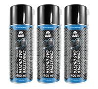 3 x AABCOOLING Bombe Air Sec 400ml, Bouteille d'Air Comprimé, Nettoyage des Ordinateurs, Dépoussiérant en Spray, Enlève la Poussière, Aérosol sans Odeur, Matériel Informatique
