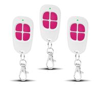 3 x AAM0049 Télécommande Portail et Garage - Compatible SCS Sentinel - 433,92 MHz - 4 Canaux - Code Secret Tournant & Portée Longue - Rose