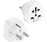 3 x Adaptateur de Voyage Peak Power World to Europe - Permet aux Voyageurs de Plus de 150 Pays d'utiliser en Toute sécurité des appareils mis à la Terre ou Non mis à la Terre dans Toute l'europe