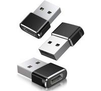 3 X Adaptateur USB vers USB type C Femelle USB A Mâle Convertir Chargeur pour Apple Watch 7 8 9,iPhone 11 12 13 14 15 Pro Max SE,iPad Air 4 5 Mini 6,Samsung Galaxy S23 S22,Z Fold Flip - Noir - Straße 