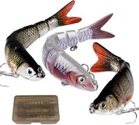3 X Articulated Fishing Lures Swimbait Glidebait With Artificial Bait Hooks With Multiple Joints Life-Like Lifelike Swimbait With Hooks