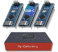 3 x AZ-Nano V3 avec Port USB-C avec Atmega328 CH340 déjà soudé,Version améliorée e-Book Inclus