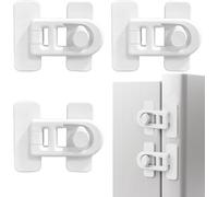 3 X Baby Cupboard Lock,Child Safety Fridge Door Lock,For Fridges,Freezers,Cabinets,Using Adhesive No Tools Or Drilling Required