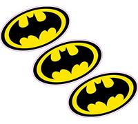 3 x Batman Logo 80 mmx46 mm Crest vinyle Sticker mural Voiture pour ordinateur portable Superhero Comic Book