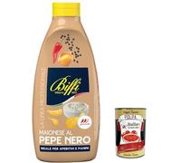 3 x Biffi Linea Professionale, Maionese al Pepe nero, poivre noir mayonnaise mayonnaise sauce squeeze 900 g + polpa gourmet italien 400 g