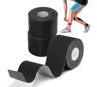 3 X Black Kinesio Tape,Sports Strap,5 M X 5 Cm,Kinesiology Tape,Strapping Tape Kinesiology,Resistant To Water And Lasts Up To 7 Days