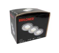 3 X Briloner LED Lampes Encastrées Aluminium Rond 4,5W 470lm Chaud