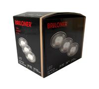 3 X Briloner LED Lampes Encastrées Nickel Mat IP44 5,5W 3000K 3-Stufen-Dimmbar