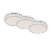 Briloner - Lampe Led Encastrée Leuchten Plat, 3 W, 350 Lm, Ip44, Blanc, Plastique-Métal, Lot De 3, 7,5 Cm