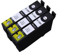 3 x Cartouche d'encre avec puce compatible Epson C13T12854010, T1285 pour imprimantes Stylus Office BX305FW, Stylus Office BX305FW Plus, Stylus S22, Stylus SX125, Stylus SX130, Stylus SX230, Stylu