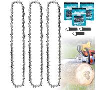 3 x Chaîne Tronçonneuse 35 cm, 3/8" LP 52 Maillons, Jauge 1,3 mm - Chaîne de Rechange Antirebond pour Guide 14 Pouces, Compatible avec Husqvarna Dolmar Einhell Makita Hitachi Oregon