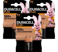 3 X Duracell Plus E-Block / Transistor 9 V 6LR61/MN1604 Alcalin